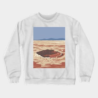 Meteor Crater or Barringer Crater Coconino County Northern Arizona USA WPA Art Poster Crewneck Sweatshirt